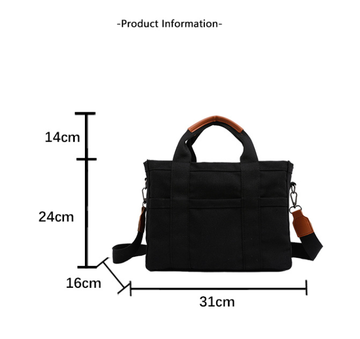 Black Stylish Multi-Functional Mommy Diaper Bag - Durable Canvas Tote — image 2