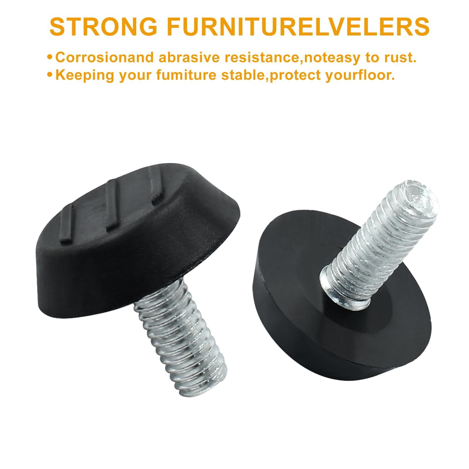 10 Pcs Furniture Lvelers M6 x 15mm Table Leg Levelers, Levelling Foot Screw on Furniture Adjuster Mini Adjustable Feet — image 4