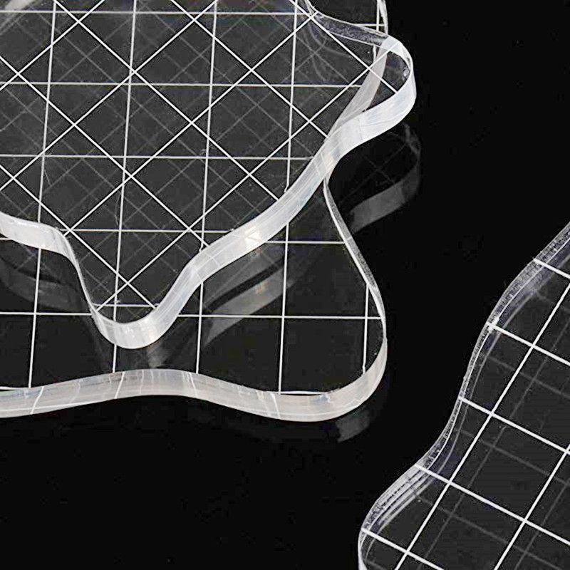 3 Pieces Stamp Blocks with Grid and Grip,Acrylic Clear Stamping Blocks Set Essential Stamping Tools for Scrapbooking Crafts Making — image 4