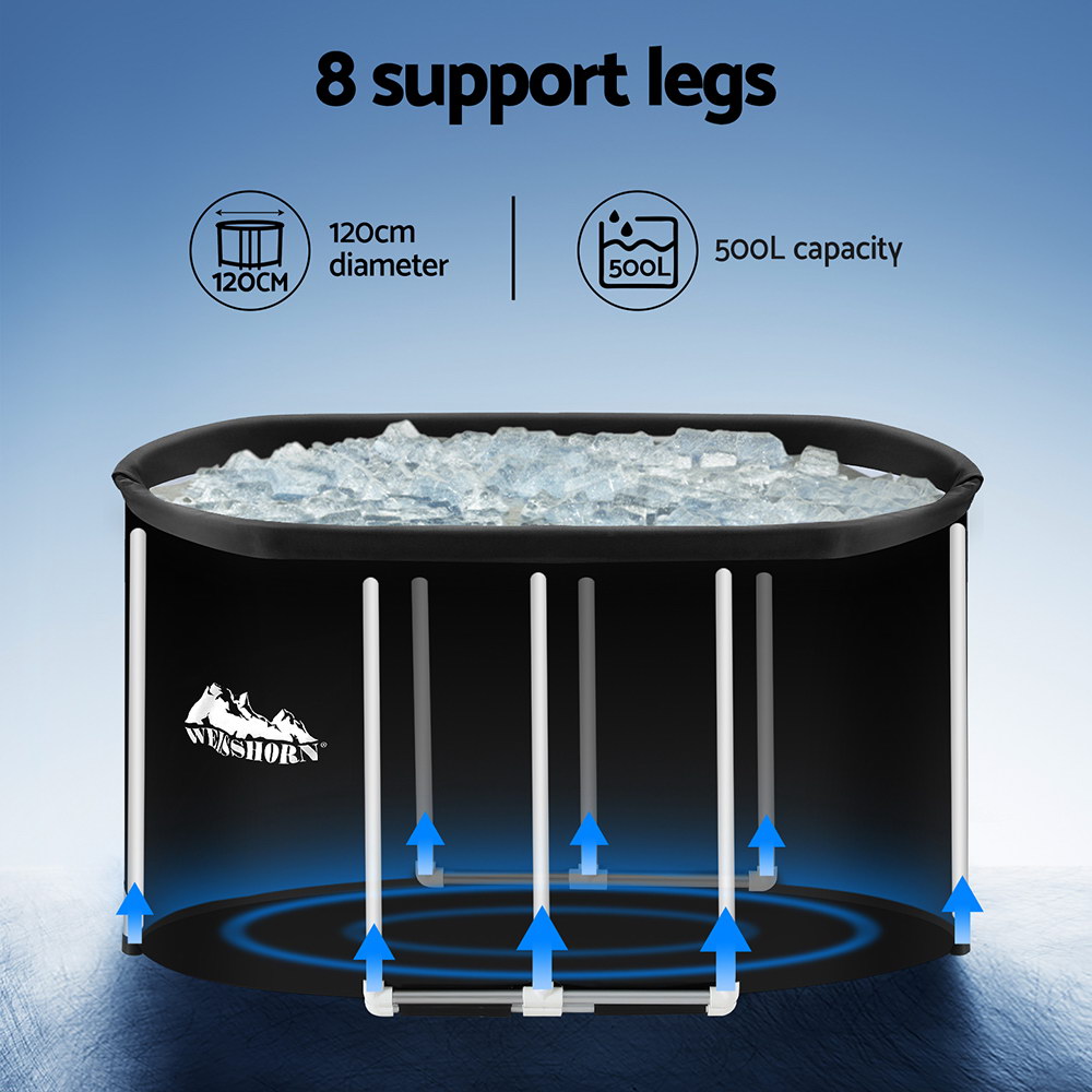 Weisshorn Portable Ice Bath Tub 120x70X70CM Inflatable Cold Water Folding Bathtub Spa Massage — image 5