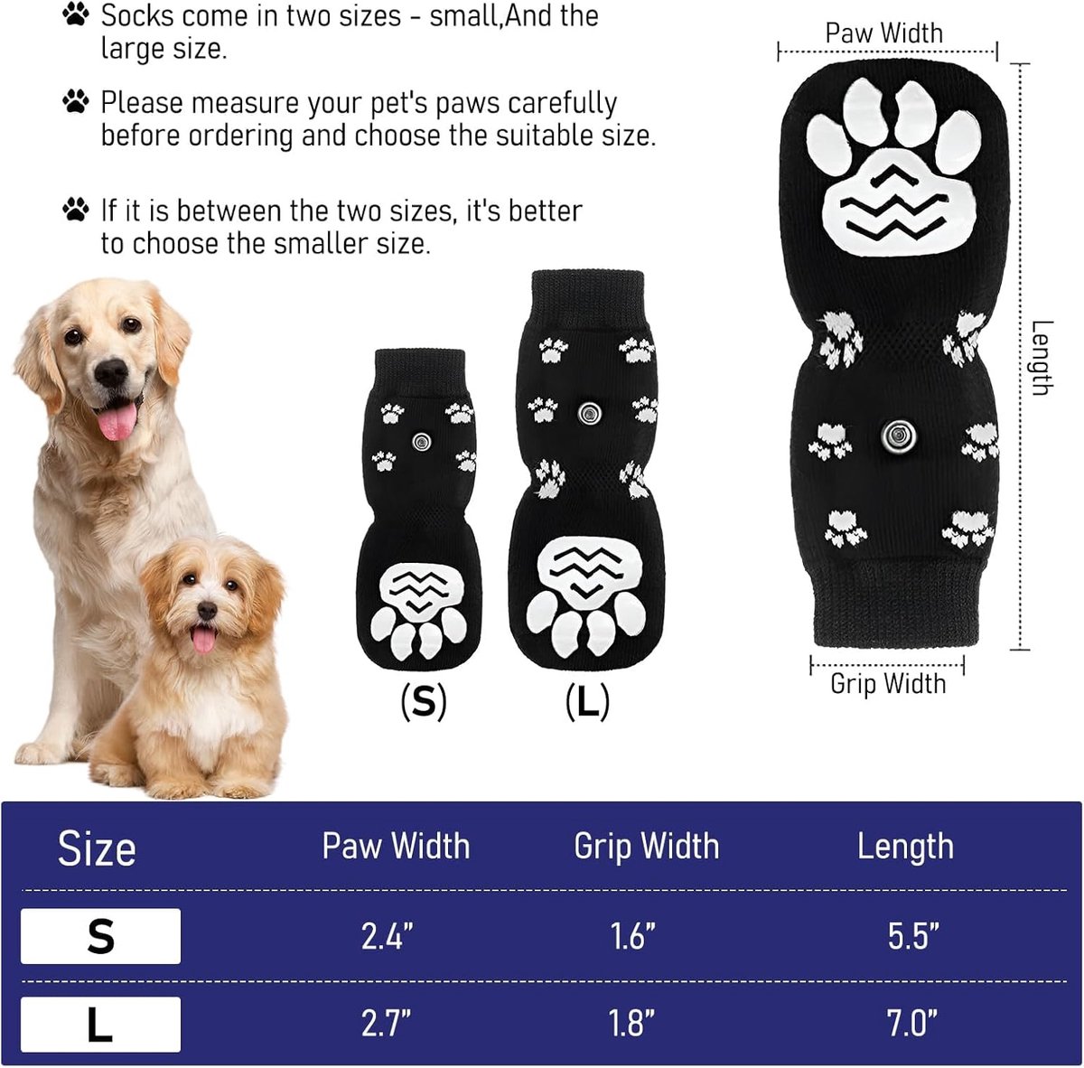 Dog Shoes - Dog Shoe Paw Pads - Non-slip Dog Socks 4-Piece Set - Dog Socks with Adjustable Shoulder Straps - Cotton Dog Socks Suitable for Small and Large Dogs — image 5
