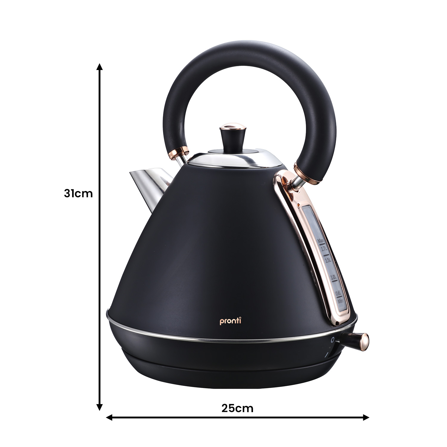 Pronti Rose Trim Collection Toaster & Kettle Bundle - Black โ image 3
