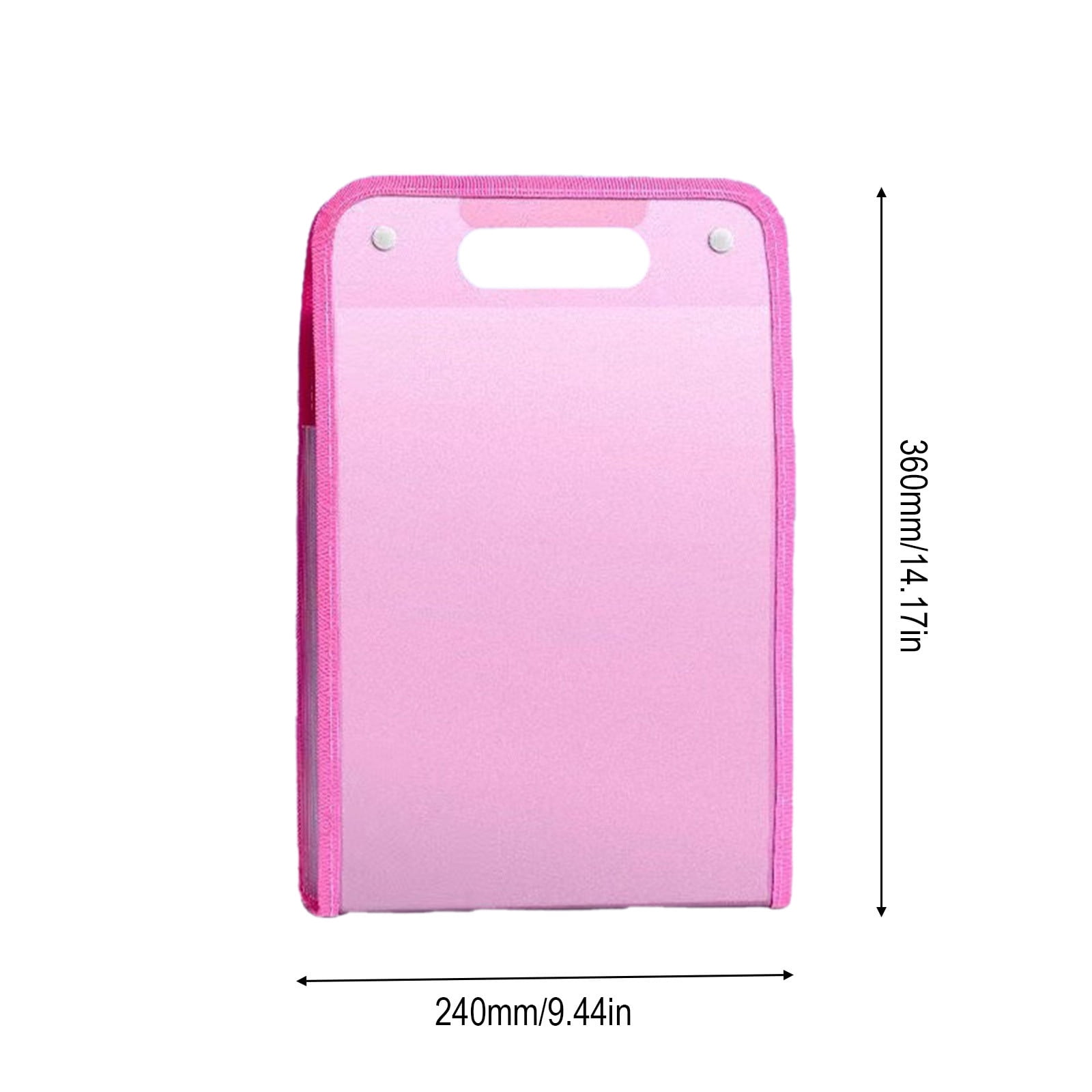 13 Pocket Expanding File Organiser, Portable Vertical A4 Document Folder with Carry Handle and Labels for School, Pink — image 3