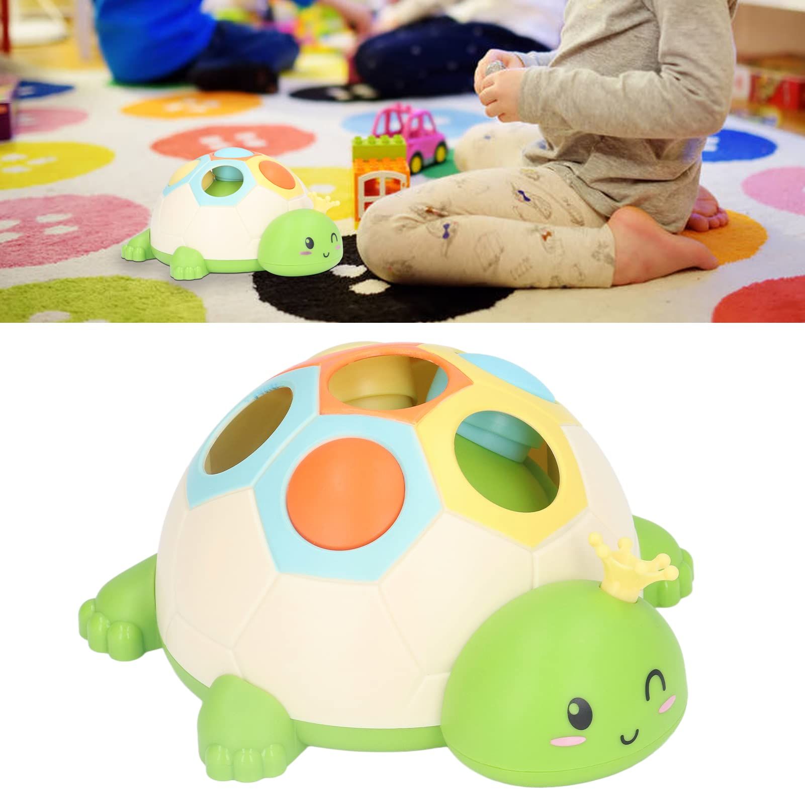 Sensory Hand Tortoise Toy 6 Holes 3 Movable Round Buttons Lovely Pressure Tortoise Toy Pressing the button hole turtle — image 4