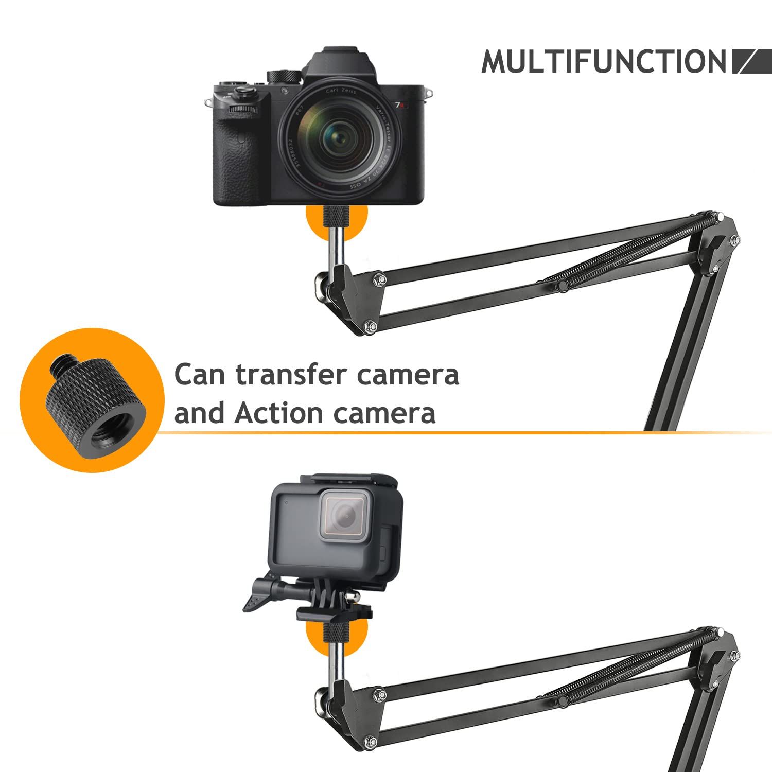 2pcs Screw Adapter Thread 1/4" Male to 3/8" Female and 3/8" Male to 1/4" Female Adapter Set for Camera Monitor, Tripod — image 5