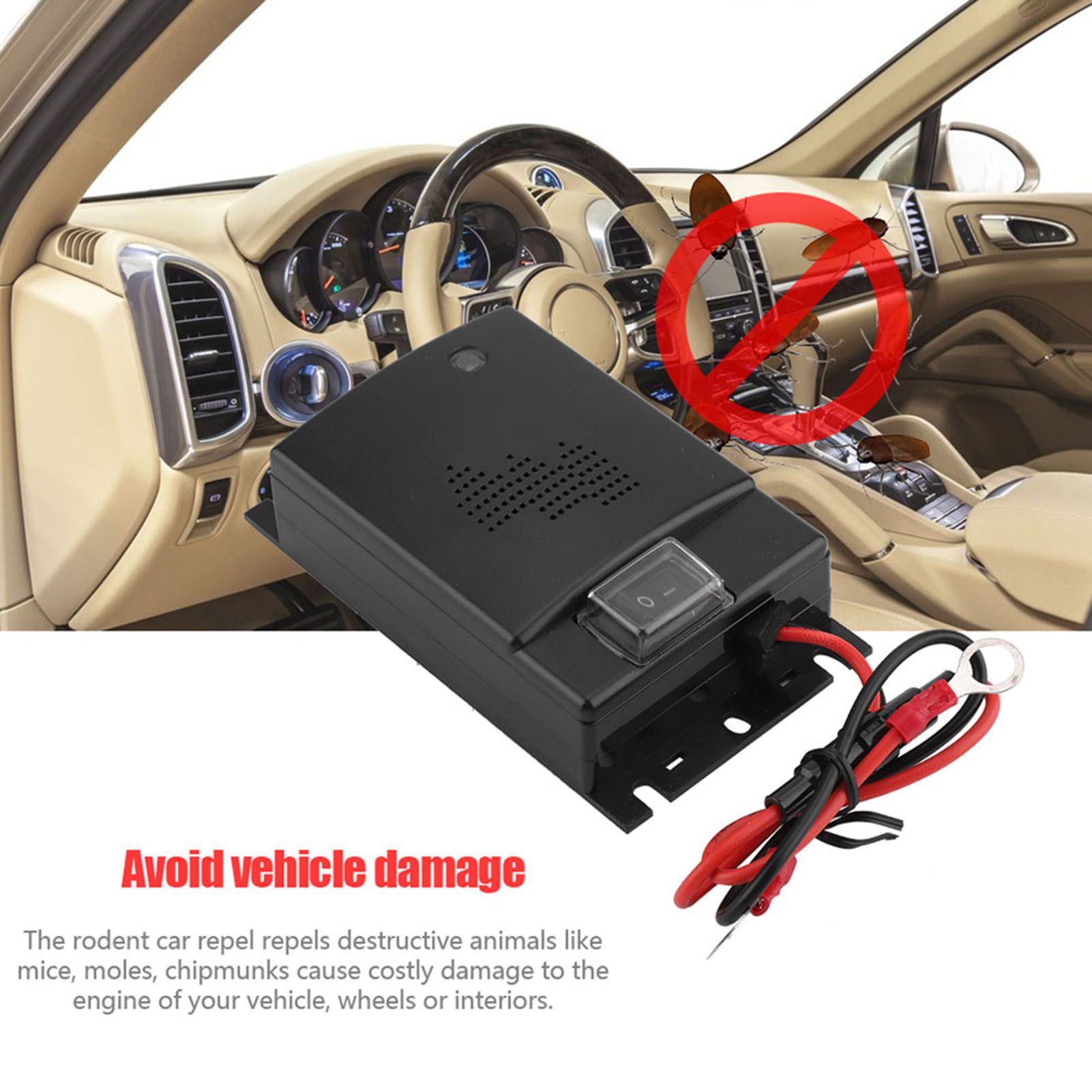 12V Car Rat Rodent Ultrasonic Repellent Vehicle Chases Rat Rodent Mice โ image 2