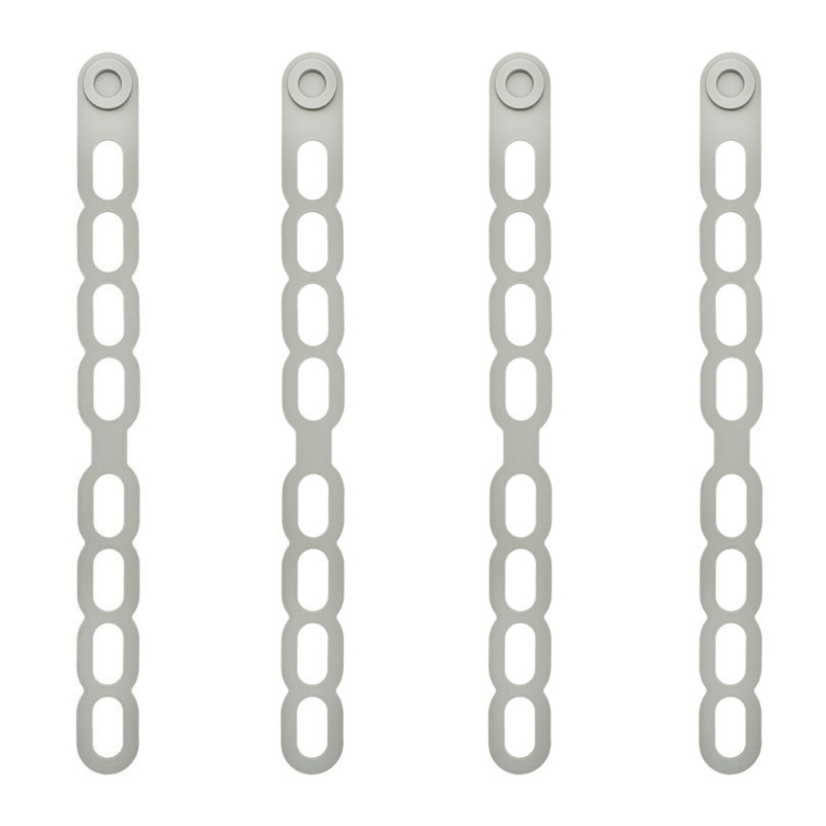 4 Pcs Silicone Latch Strap Tie for Slow Cooker Lid Lunch Box Bundling Organizing Black Gray