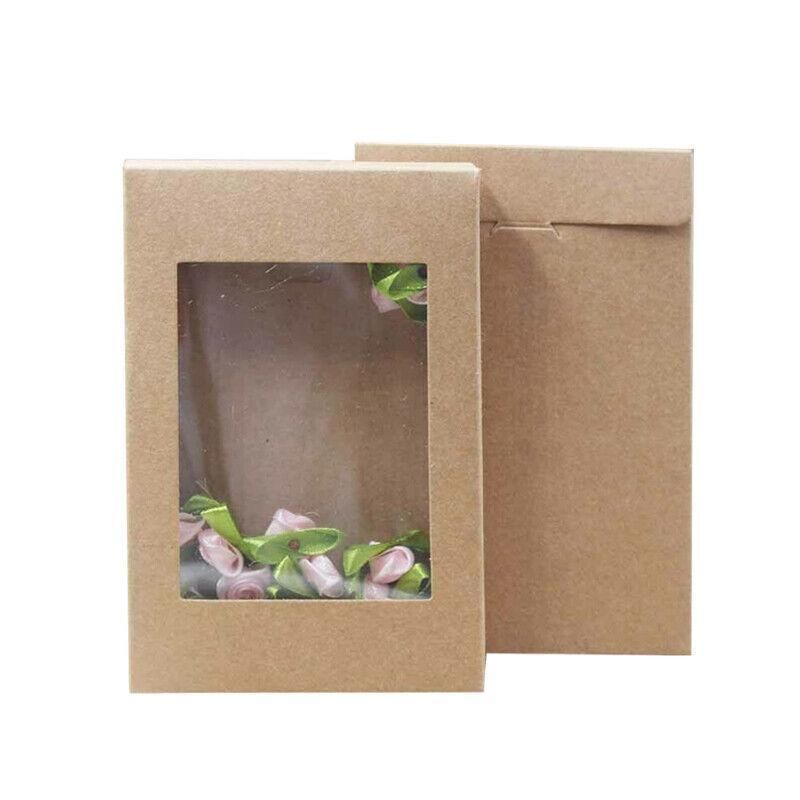 10 Pack Kraft Paper Boxes with Window Disposable Cardboard Gift Catering Trays - 20 × 15 × 5CM — image 6