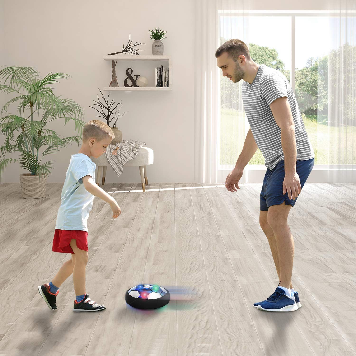 Hover Soccer Ball Boy Toy, Air Power Floating Hover Soccer with LED Light & Soft Foam Bumper, Kids Training Soccer Ball Indoor — image 5