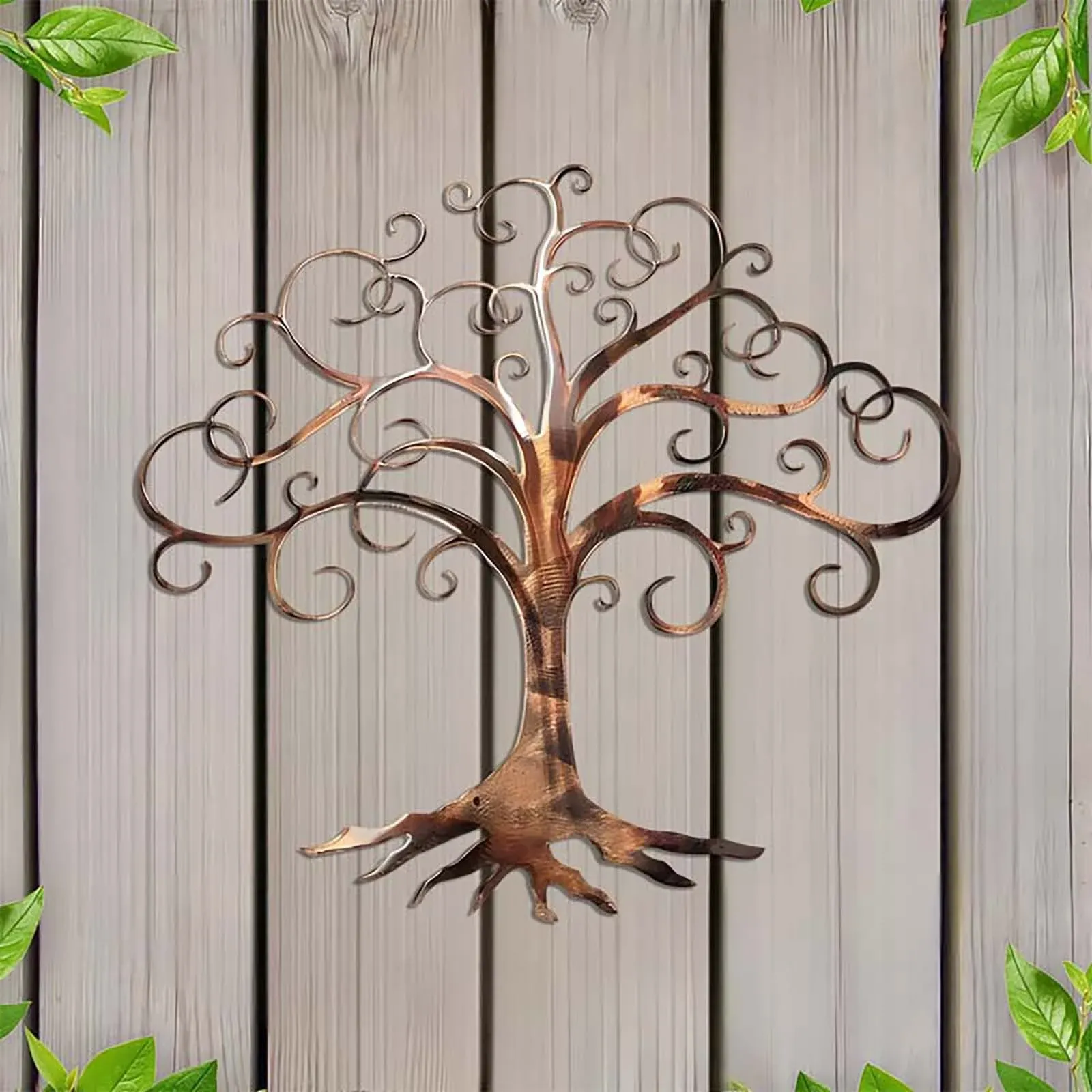 Waterproof Iron Metal Wall Art Decor, Modern Hanging Ornament for Outdoor Garden Patio, 11.81 × 9.84 in — image 6