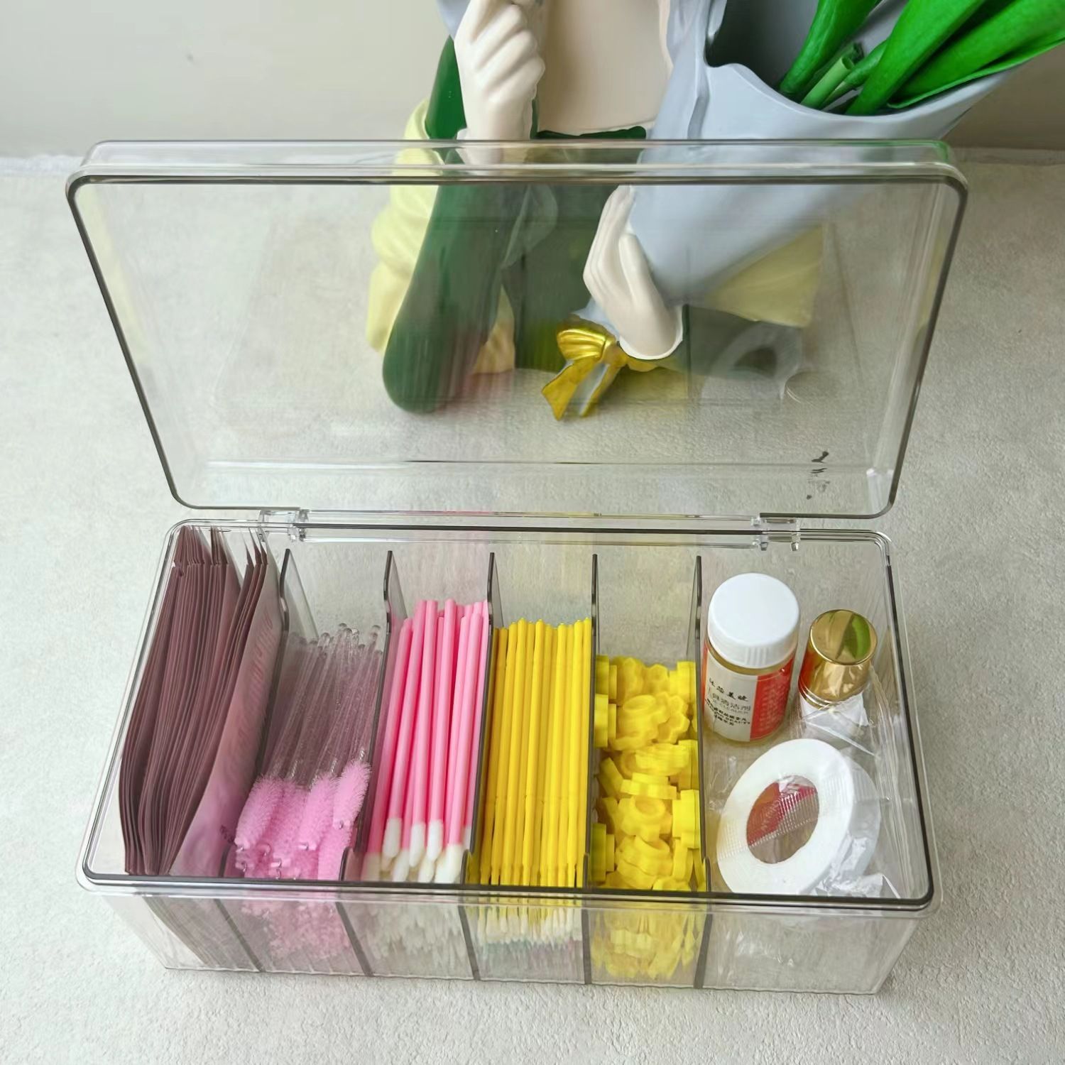 Lash Extension Organizers and Storage, Lash Extension Supplies Organizer, Lash Cart Organizer, Acrylic Large Capacity Eyelash Extension Supplies Storage Box — image 3