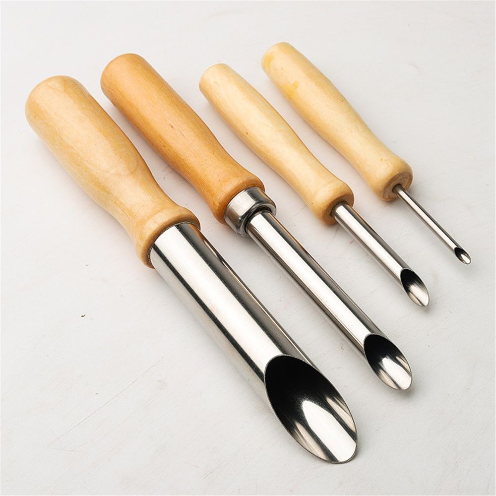2 set Round Hole Cutter 4 PCS Stainless Steel and Wood Circle Shaping Hole Cutters for Pottery Clay Sculpture 4Sizes — image 2
