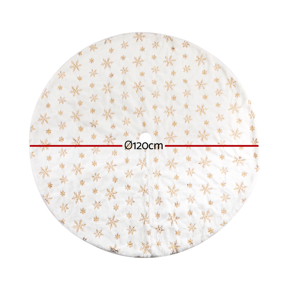 Jingle Jollys Christmas Tree Skirt 120cm Snowflake Ornaments Xmas Decorations β image 2