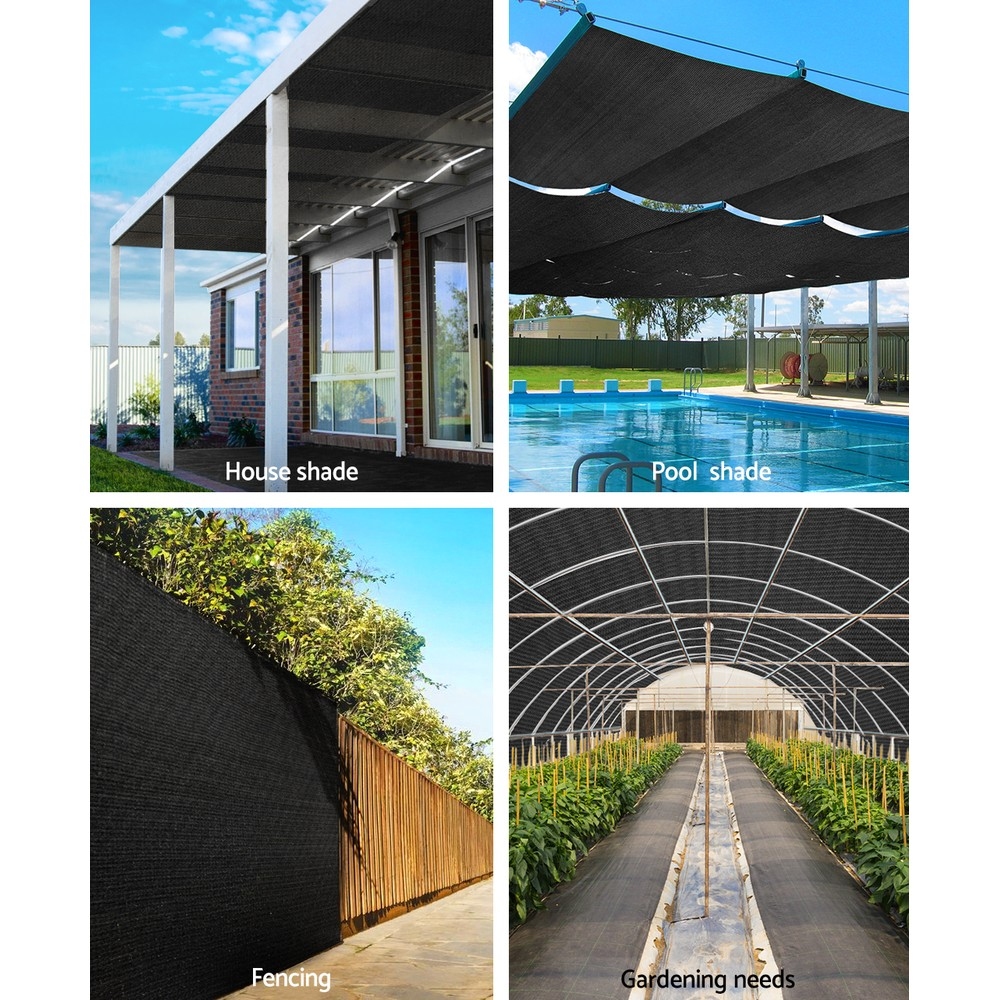 Instahut 30% Shade Cloth 3.66x30m Shadecloth Wide Heavy Duty Black — image 4