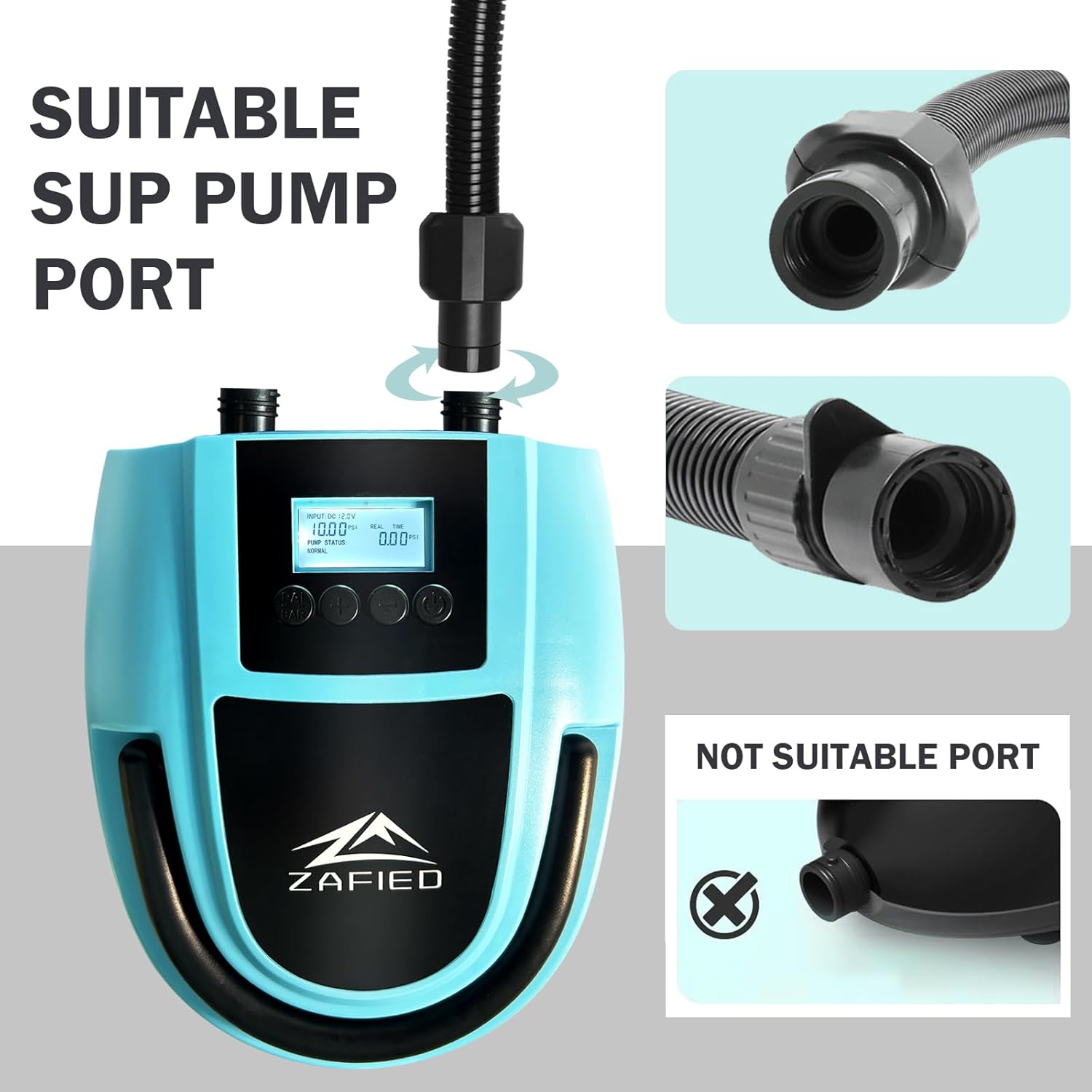 Paddle Board Pump Adapter Hose, Sup Pump Adaptor Hose Kit with 7 Air Valve Nozzles, Electric Air Pump Accessories Fit for Inflatable Stand Up Paddle — image 4