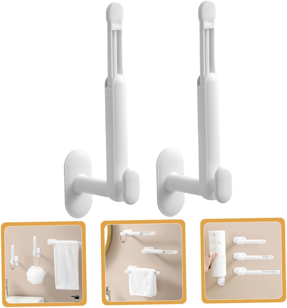 2 Pack Adjustable Hair Accessory Organizer with Hair Tie Holder White — image 4