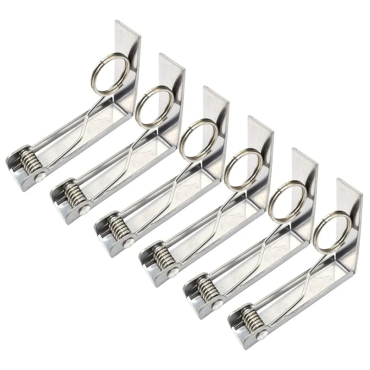 6pcs Stainless Steel Tablecloth Clips Table Cover Holders for Desktop Picnic β image 2