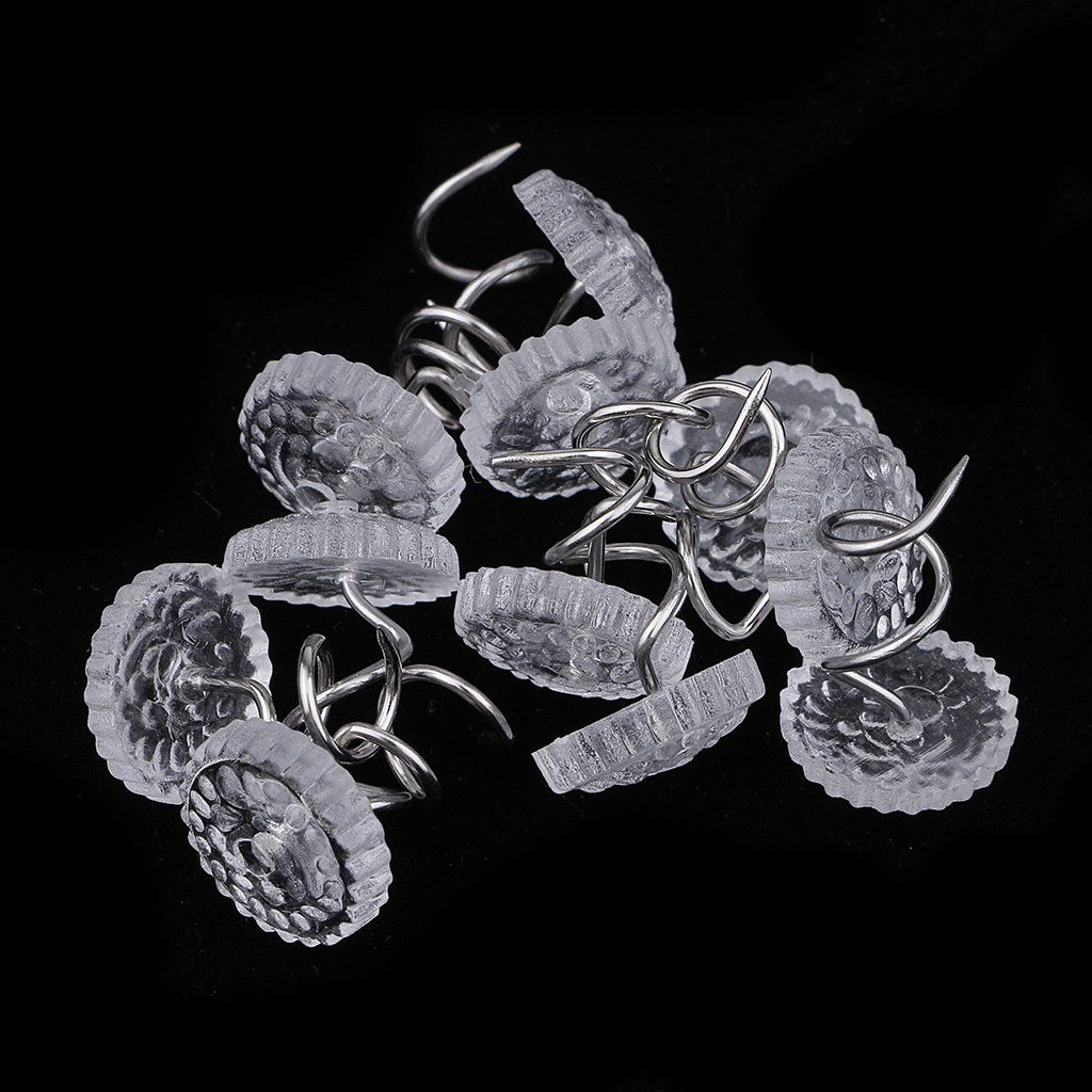 100 Pieces Clear Round Head Upholstery Spiral Nail Studs, Furniture Sofa Tack Pins and Fasteners — image 3