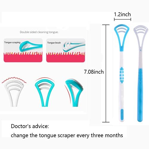 Tongue Scraper and Tongue Brush(4 Pack),Great for Oral Care, Help Fights Bad Breath and Freshen The Breath — image 5