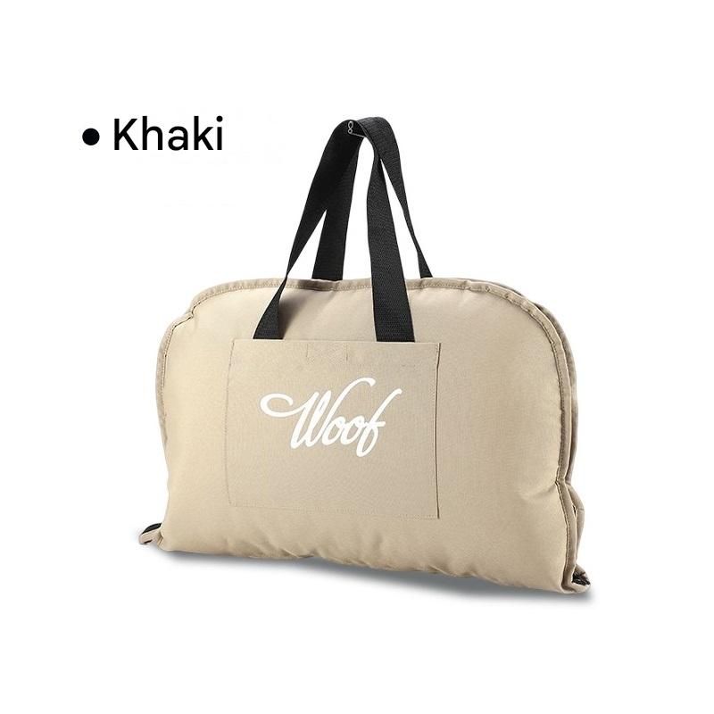 Khaki M size Portable Foldable Pet Bed Mat – Waterproof Travel Dog Bed and Cat Cushion with Carry Handles, Removable Washable Cover, Plush Comfort Padding for