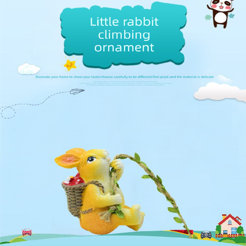 Weatherproof Resin Climbing Rabbit Figurine with Hanging Vine Rope for Garden Tree Decor Cute Animal Pendant for Local Standard Courtyard Spaces โ image 3