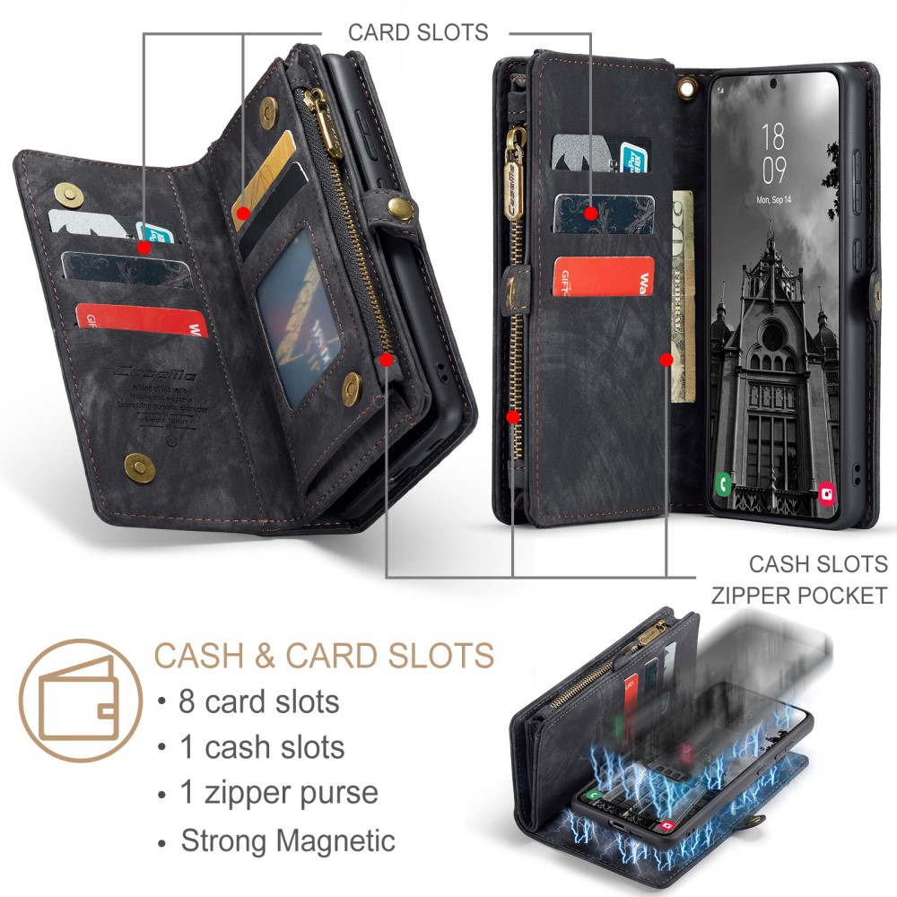 CaseMe Multi-Slot 2 in 1 Wallet Case Galaxy S25 Black — image 5
