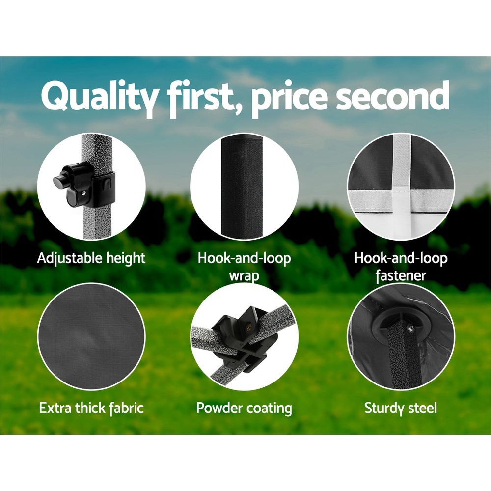 Instahut Gazebo Pop Up Marquee 3x4.5 Folding Tent Wedding Gazebos 500D Black โ image 6
