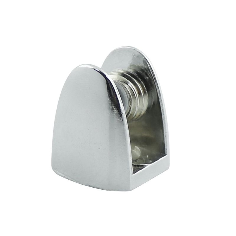 2 Pcs Glass Shelf Bracket Adjustable Zinc Alloy Glass Door Cabinet Clip Glass Shelf Bracket Duty Clamp Shelf Silver — image 5