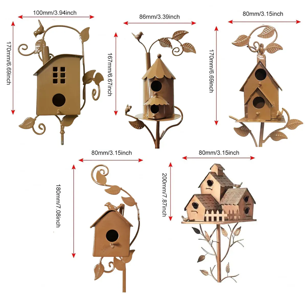 Birdhouse Garden Stakes Outdoor Yard Ornaments for Lawn and Garden Decoration - D β image 4
