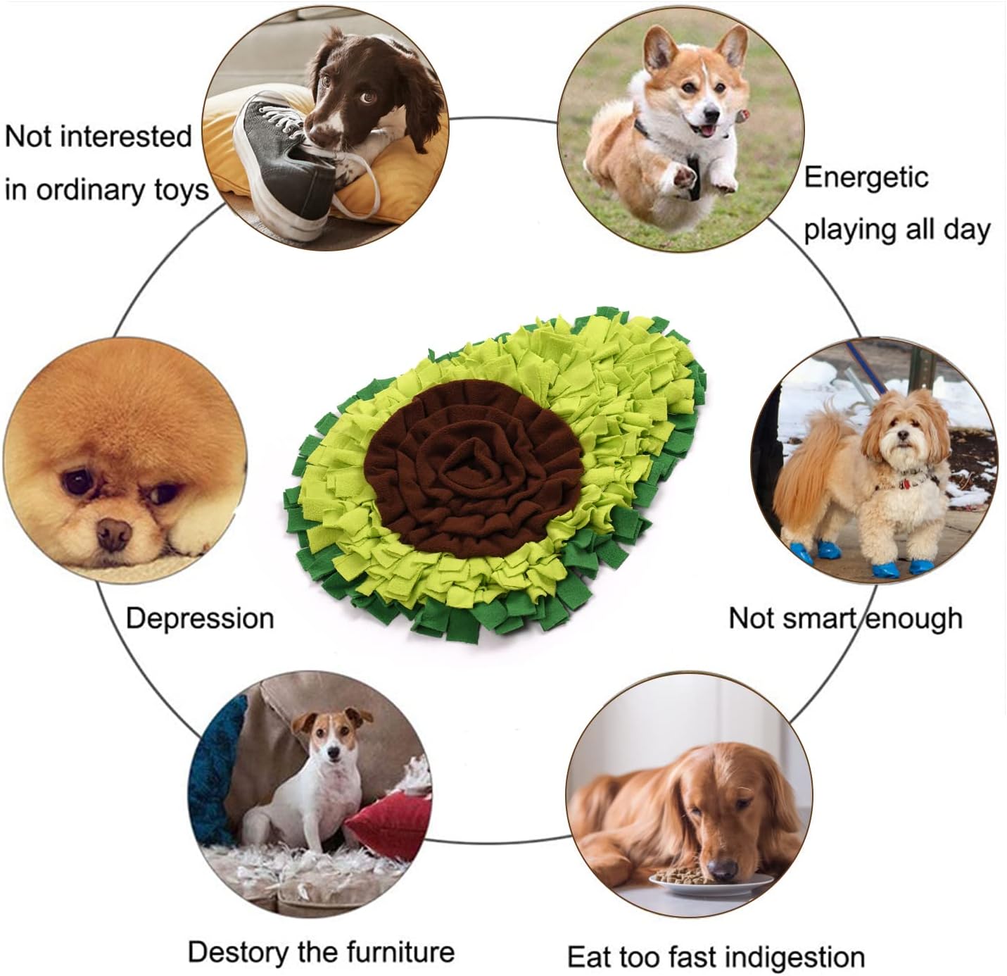 Snuffle Mat - Avocado Design with Foldable - For Dogs and Cats - Green Training Mat - Pet Activity — image 3