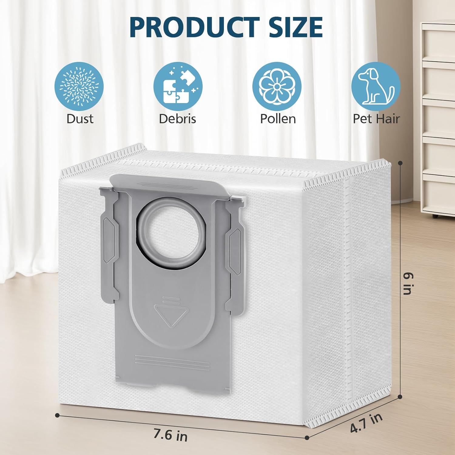 16 Packs Q10 Q7 Q5 Bag Replacement for Roborock Q10 S5+, Q7 M5+, Q5 Max+, 3.6L Vaccum Bag for Q10 X5+, Q5+, Q5 Pro+, Q8 Max+, Q7+, Q7 Max+, S8+, S8 Pro Ultra — image 3