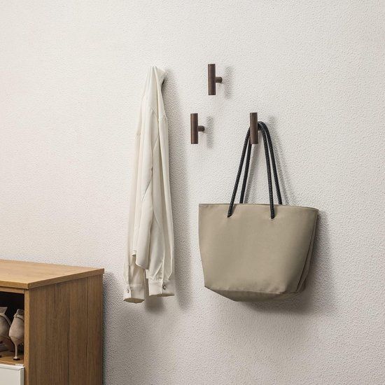 4 Pieces Wooden Coat Hook, Wall Hook, Natural Wooden Wall Coat Rack, Wall Mounting โ image 4