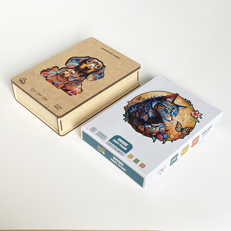 Irregular-Shaped Puzzle – A3 Size (33×43cm), 210-Piece Design, 4mm Thickness, Compact Packaging(Curly-haired cat) — image 4