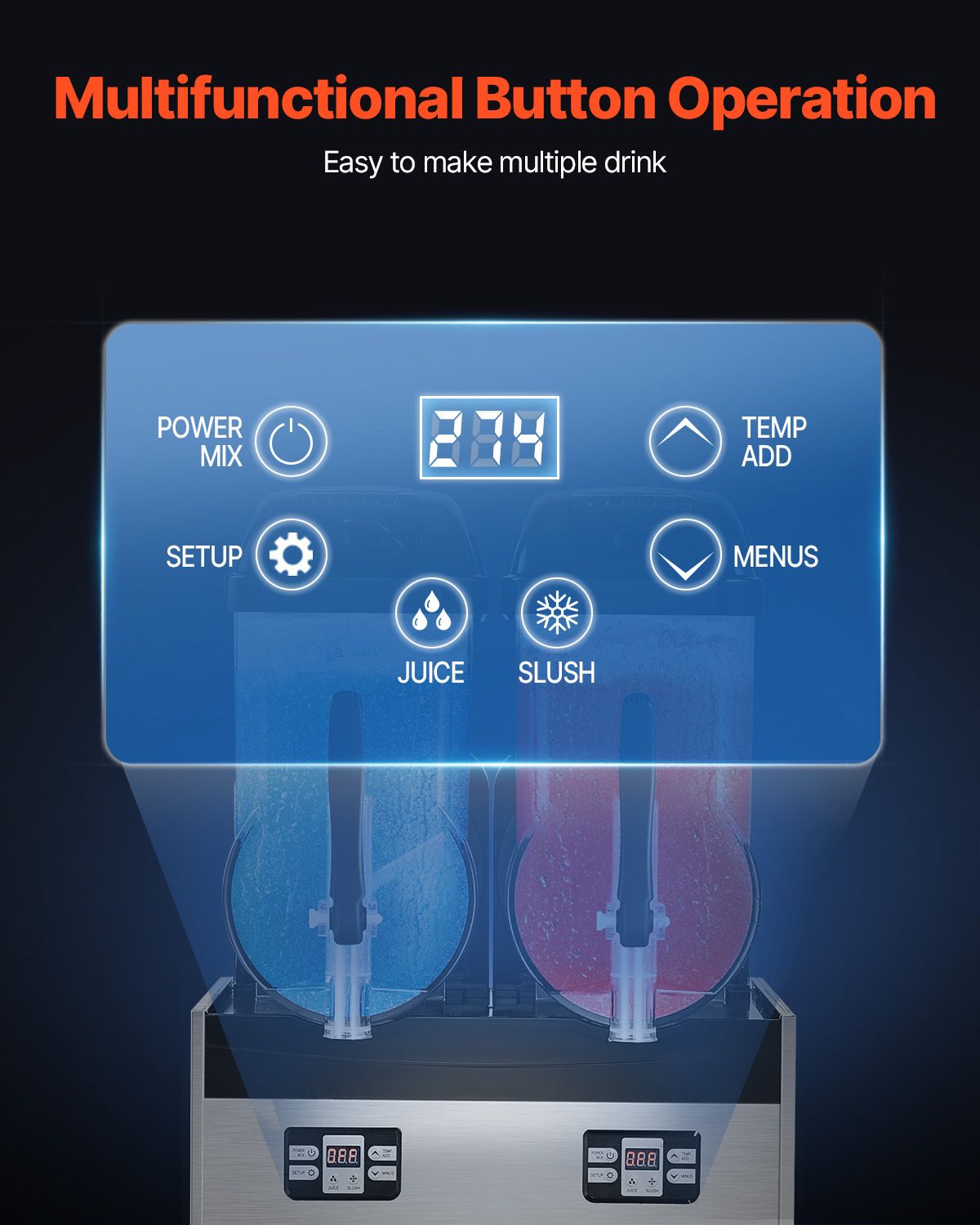 12Lx2 Tank Commercial Slushy Machine Margarita Smoothie Frozen Drink Maker — image 4