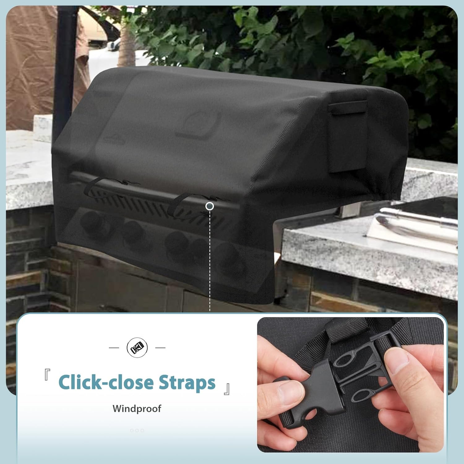 38'' Built-in Grill Cover for Coyote, DCS, Jenn-Air, KitchenAid, and Lynx, Waterproof & Windproof Island Grill Top Cover, 38" W x 28" D x 24" H โ image 3