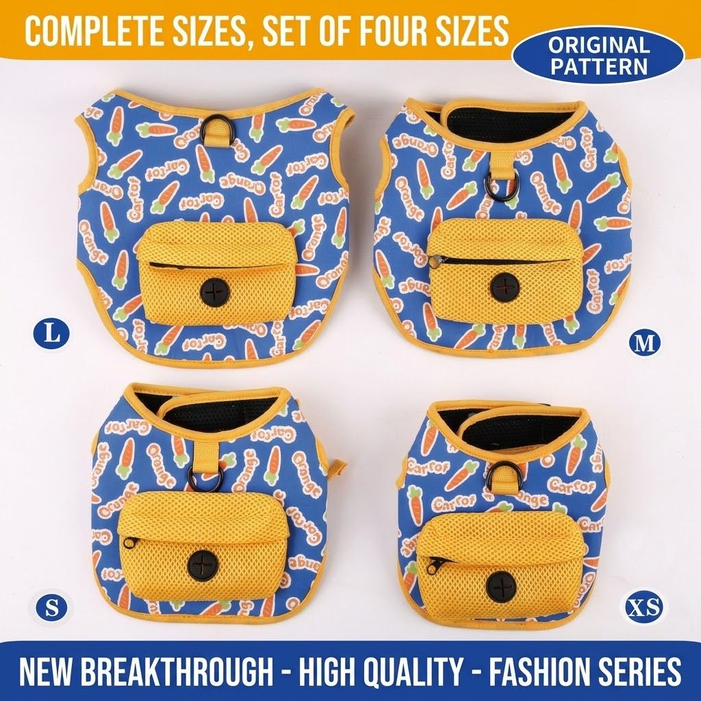 Adventure-Ready Pet Vest Harness with Matching Poop Bag Carrier – Breathable, Adjustable, and Perfect for Daily Walks, Travel, and Outdoor Fun with Your Furry — image 4