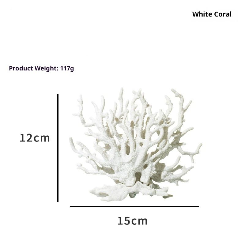 2pcs Artificial Aquarium Coral Ornament Plastic Fish Tank Plants Decoration for Aquarium Landscape (white+blue) — image 2