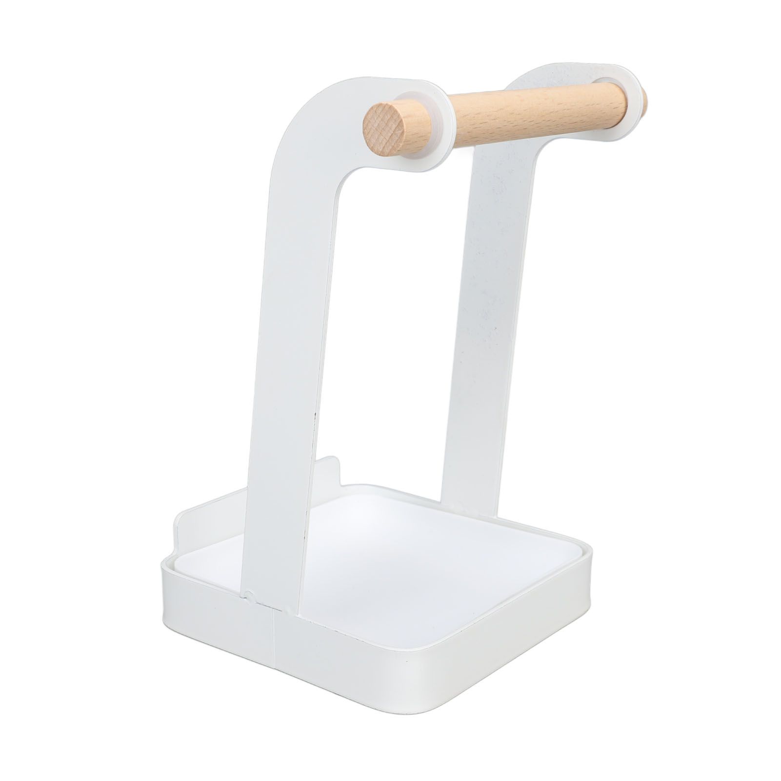 Pot Lid Holder Rack Multifunction Prevent Slip Iron Basin Wood Rack Cooking Tool Spatula Stand Kitchen Organizer White โ image 5