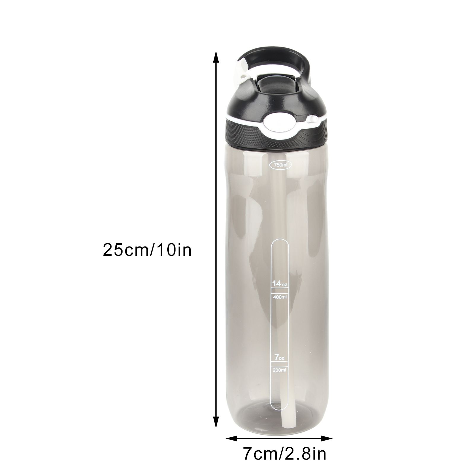 750ml Outdoor Fitness Water Bottle Portable Plastic Straw Cup Simple Sports Car Water Cup — image 5