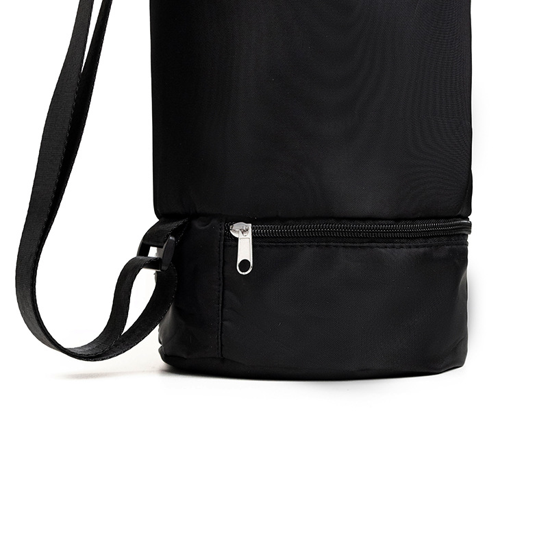 Black Durable Yoga Mat Carry Bag – Multi-Functional Fitness Backpack with Wet Pocket(Mugs are filming props, not included) — image 3