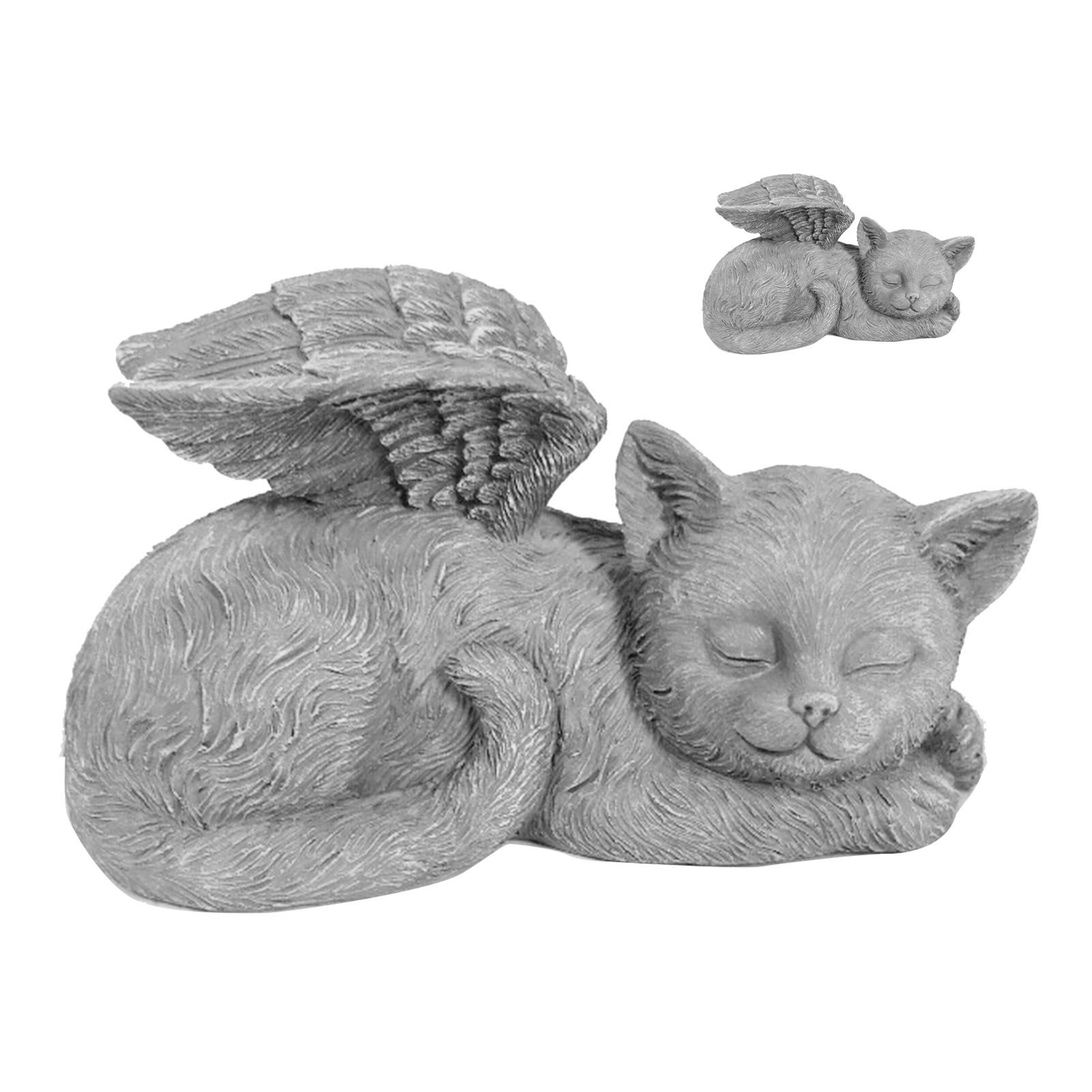 Pet Memorial Statue Resin Sleeping Pet Angel Garden Sculpture for Pet Memorial Gravestone Ornament Angel Cat โ image 4