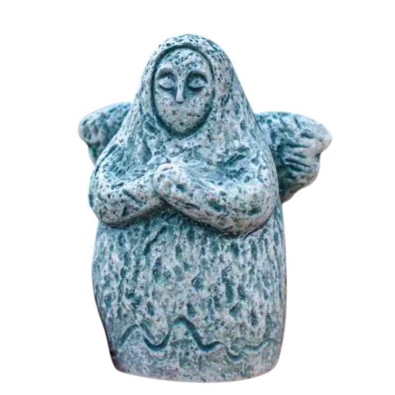 Zelda Goddess Statue Figurine(Small Goddess Statue + Apple) - Retro Resin Finish, Hyrule Shrine Model for Garden, Aquarium & Car Decor — image 2