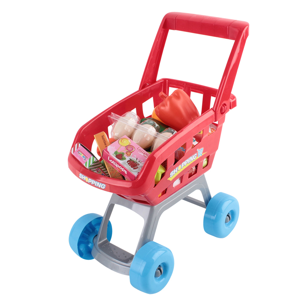 Keezi Kids Pretend Role Play Supermarket 24 Piece Playset Cash Register Trolley โ image 5