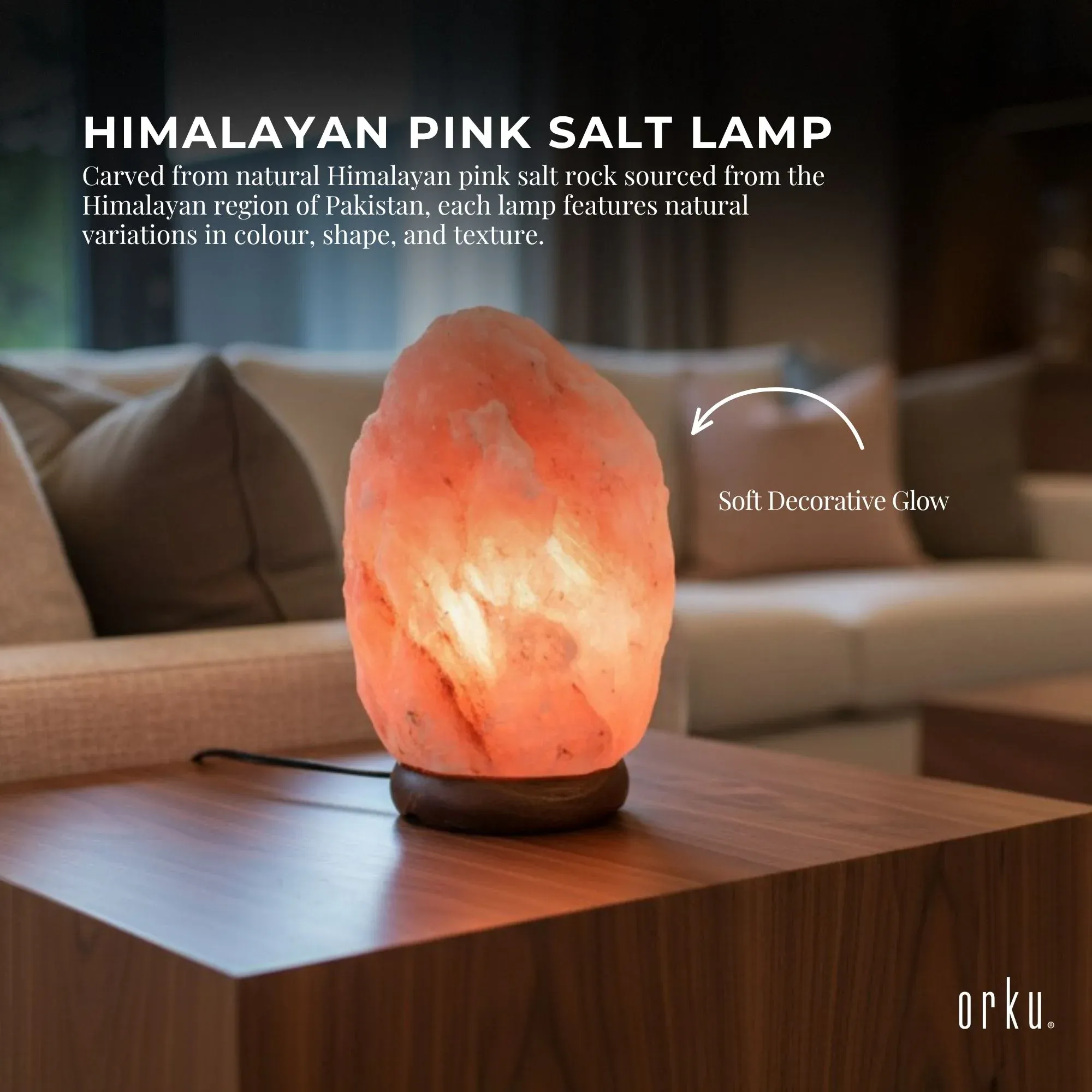 Orku 5Kgs Himalayan Pink Salt Lamp - X-Large Natural Rock Night Light — image 2