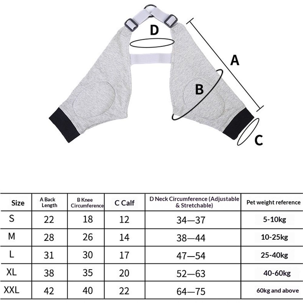 Dog Elbow Protector for Calluses, Recovery Suit for Front Legs, Cone Collar Alternative to Stop Licking Wounds, Cover Sleeve for Small Medium Large Dogs - Grey โ image 4