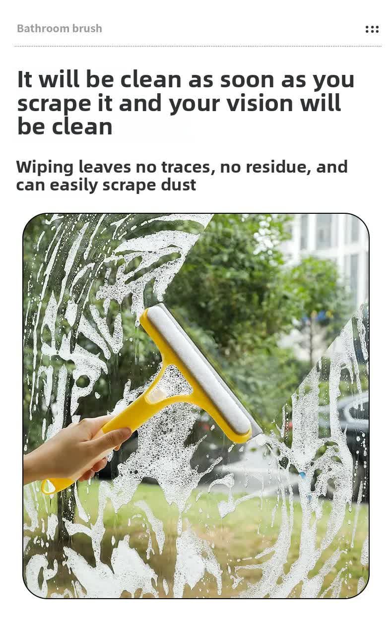 Blue 3-in-1 Window Squeegee with Built-in Spray Bottle - Dual Sided Sponge Glass Cleaner - Streak Free Tool for Shower Screens, Mirrors & Car Windows โ image 3