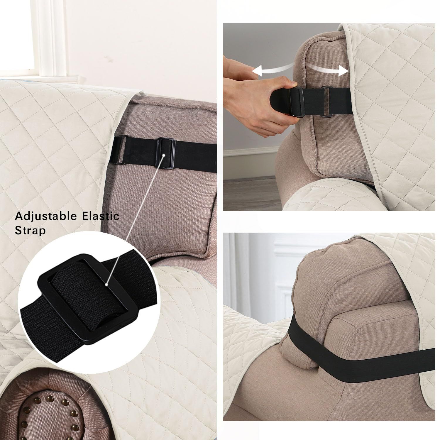 Chair Slipcover Reversible Chair Cover Water Resistant Couch Cover Washable Chair Cover Non-Slip Fabric Furniture Protector — image 3