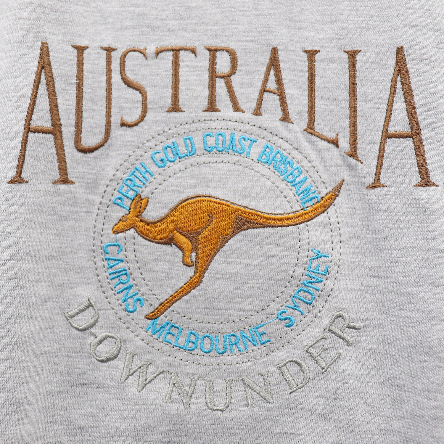 100% Cotton Unisex Embroidered Australian Kangaroo T Shirt Souvenir Top Tee Gift, Grey, XS โ image 2