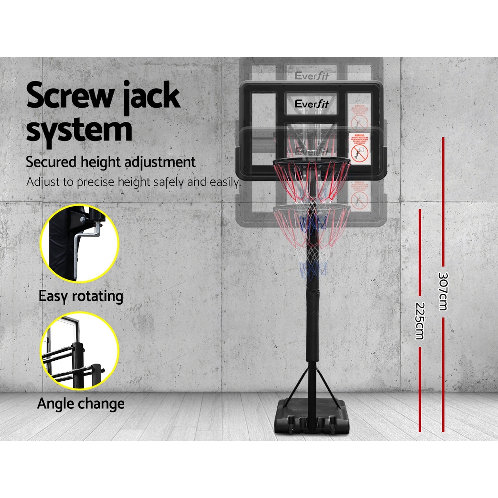 Everfit 3.05M Basketball Hoop Stand System Adjustable Height Portable Pro Black β image 5