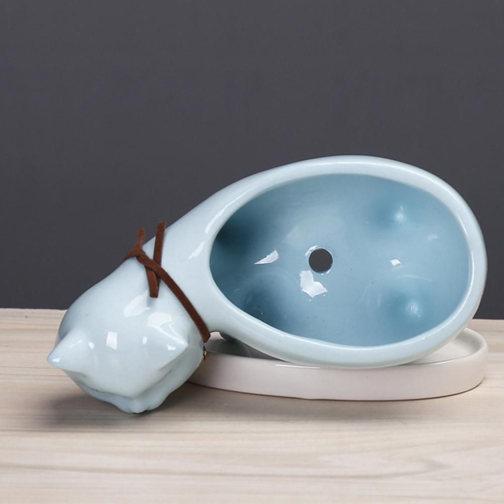 Kitten Ceramic Succulent Pots with Drain Hole Mini Pots for Plants Cactus Plants Containers for Home and Office Decoration โ image 4